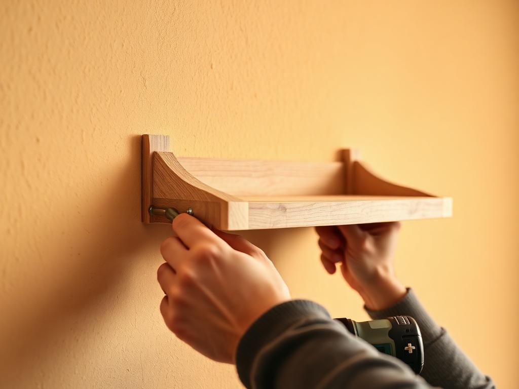 Kluswerk: monteren van een wandplank met schroefboormachine