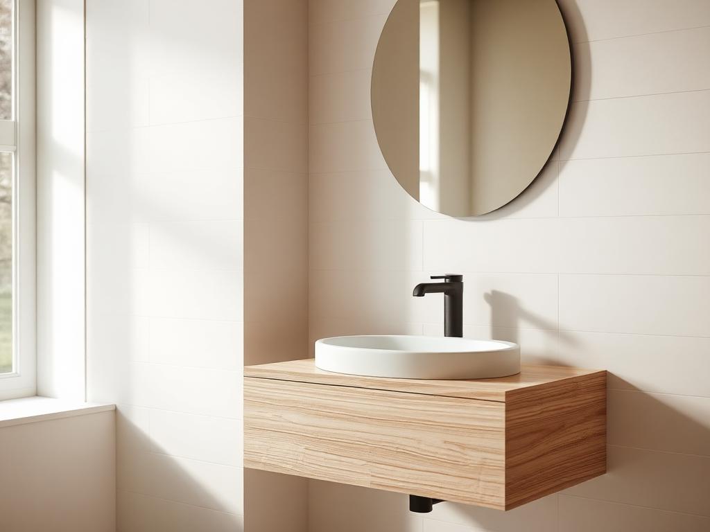 Vernieuwd sanitair met wastafelmeubel en zwarte kraan